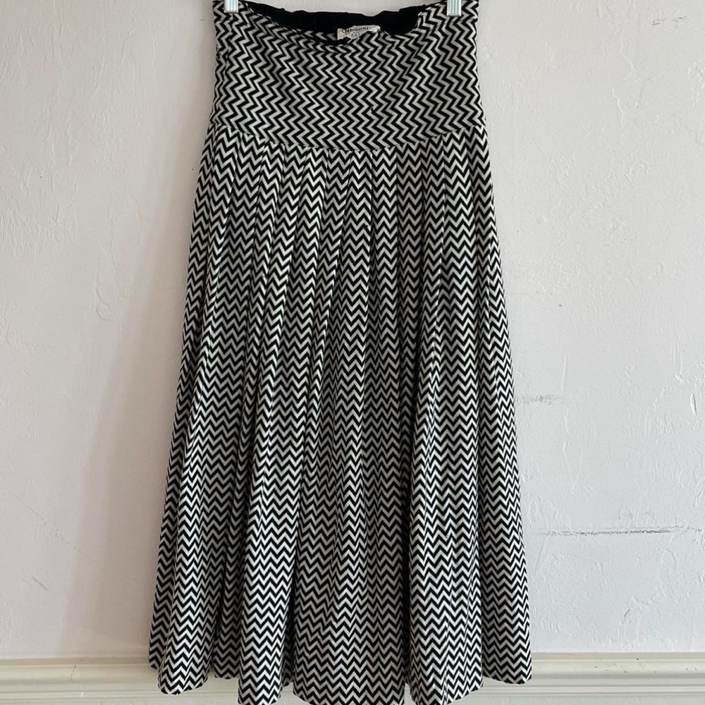 Vintage Missoni wool black and white max skirt.